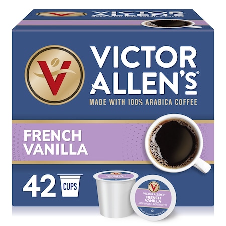 Victor Allen Victor Allen's Coffee French Vanilla Flavored, Medium Roast, 42 count, Single Serve Coffee Pods for Keurig K-Cup Brewers, PK42 FG016595RV